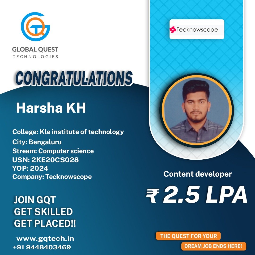 Harsha KH Placement