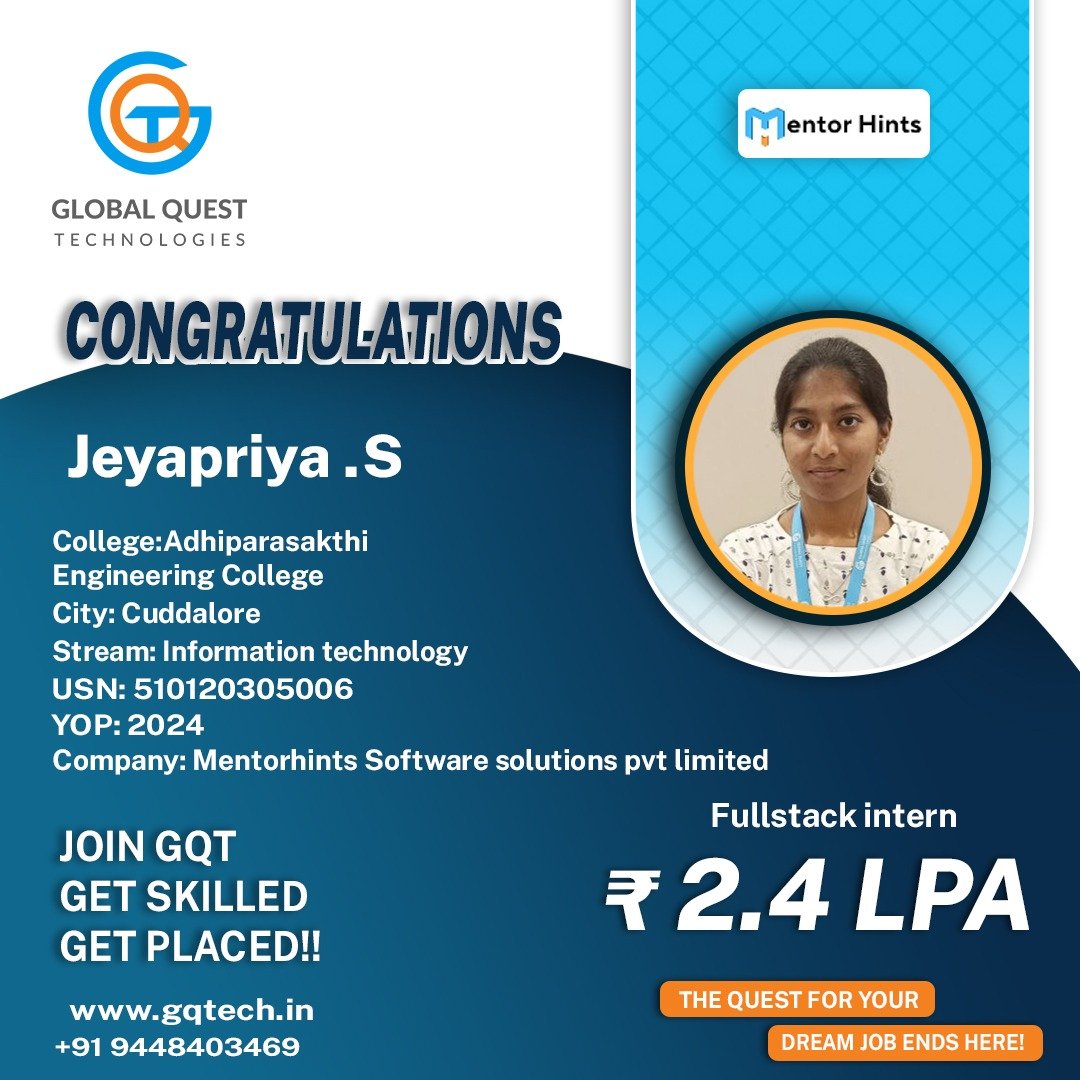 Jeyapriya Placement