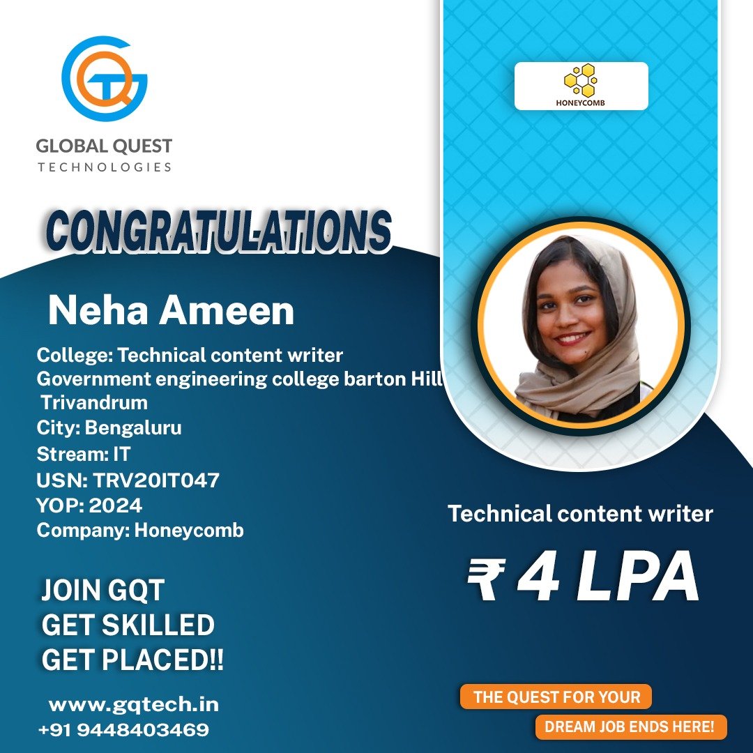 Neha Ameen Placement