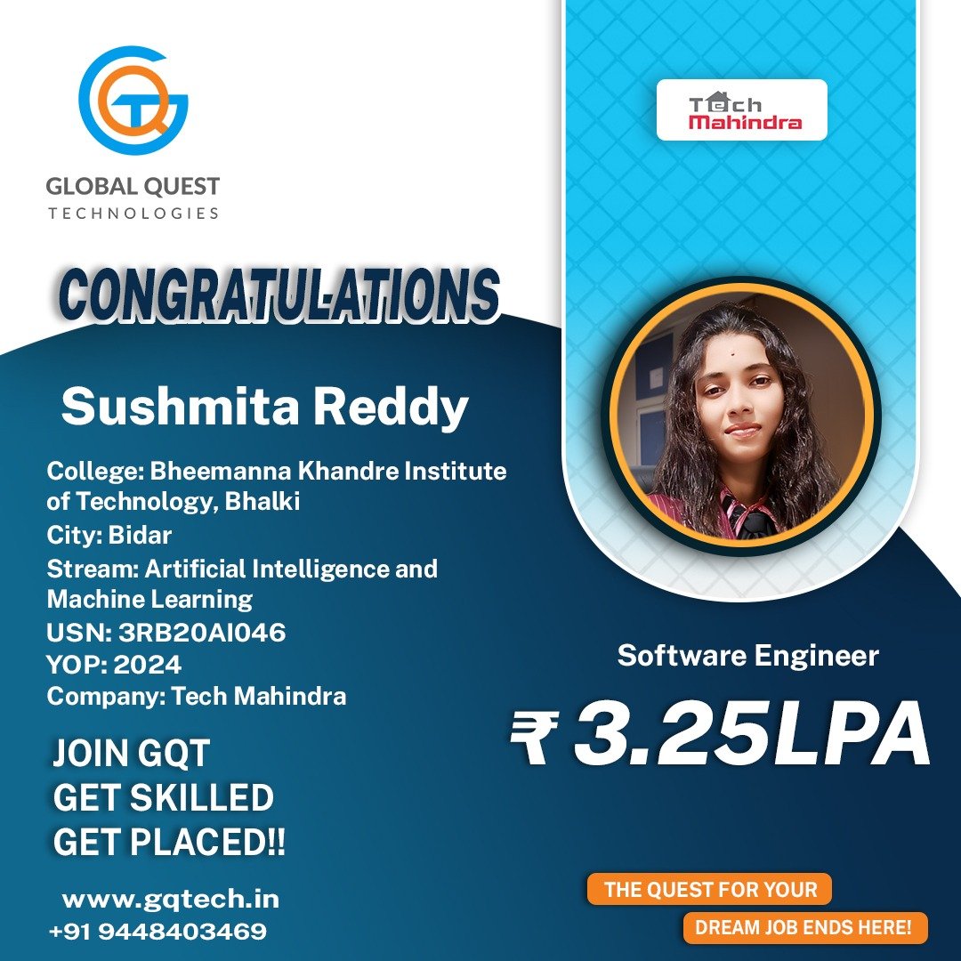 Sushmita reddy placement