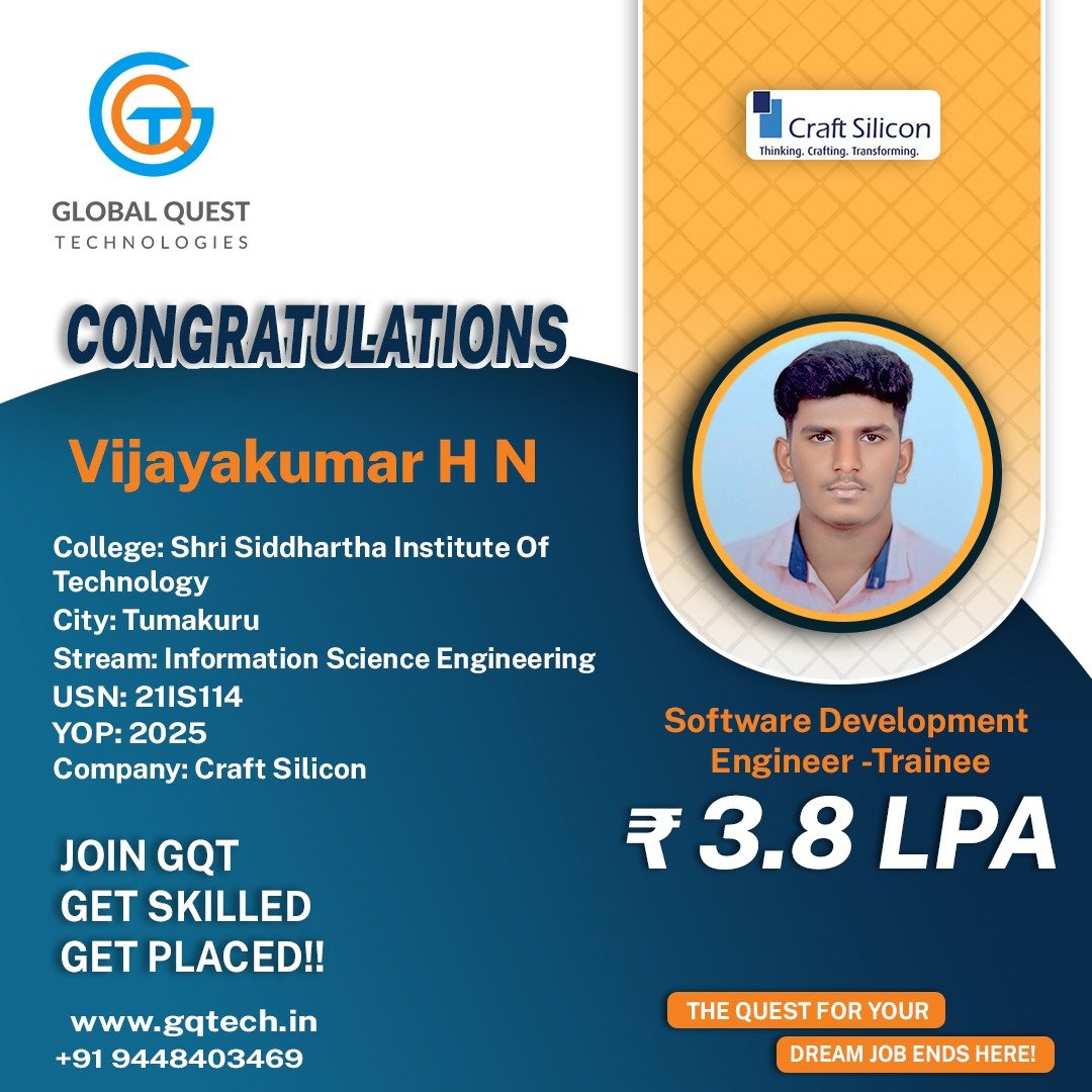 Vijay Kumar H.N Placement
